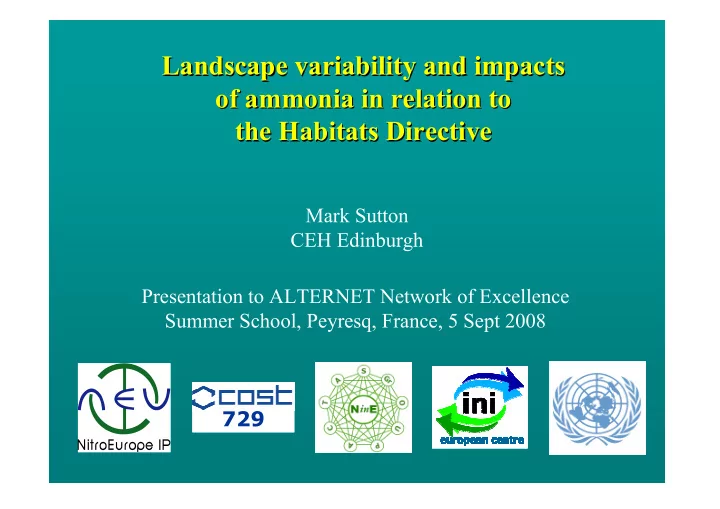 landscape variability and impacts landscape variability