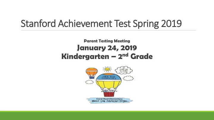 stanford achievement test spring 2019