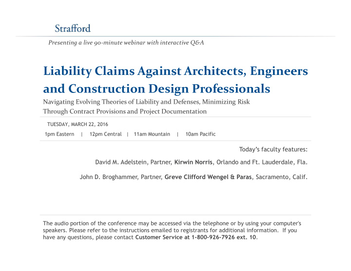 liability claims against architects engineers and