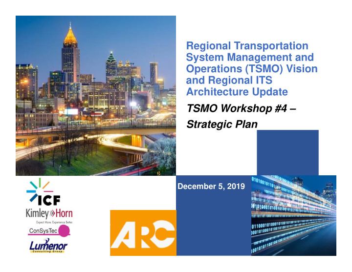 regional transportation system management and operations