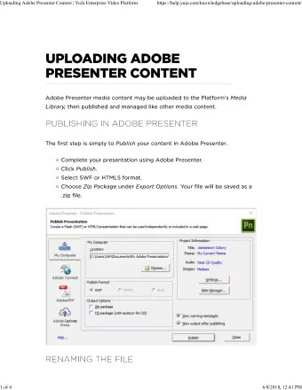 Uploading Adobe Presenter Content | YuJa Enterprise Video Platform