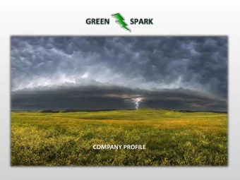 COMPANY PROFILE  Vision and Values  GREEN SPARK is a young and smart Company located in West