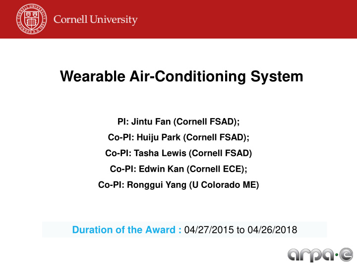 wearable air conditioning system