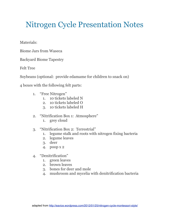 nitrogen cycle presentation notes