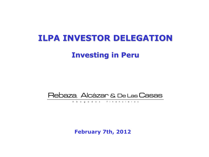 ilpa investor delegation