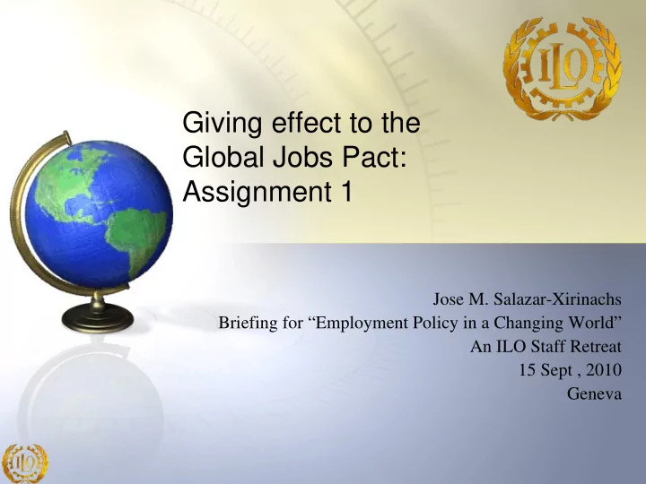giving effect to the global jobs pact assignment 1