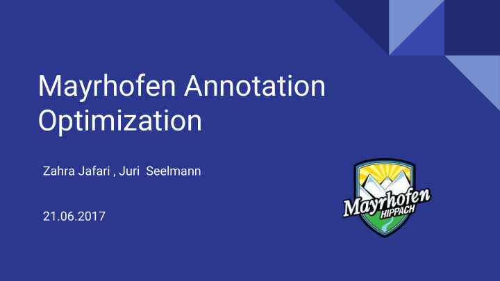 mayrhofen annotation optimization
