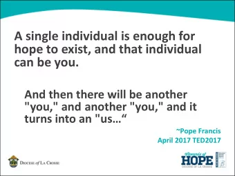 hope to exist, and that individual  can be you.  And then there will be another  &quot;you,&quot;