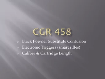 Black Powder Substitute Confusion  Electronic Triggers (smart rifles)  Caliber &amp;