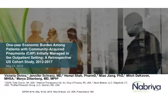 One-year Economic Burden Among  Patients with Community-Acquired  Pneumonia (CAP) Initially Managed