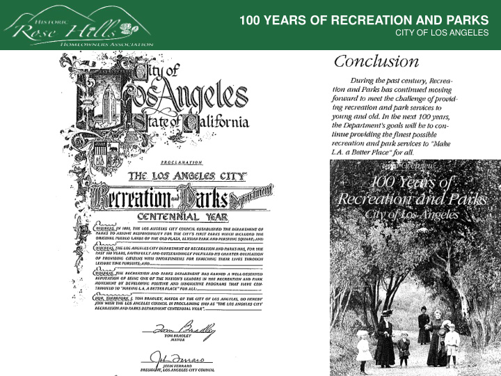 100 years of recreation and parks