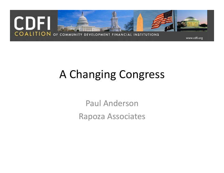 a changing congress