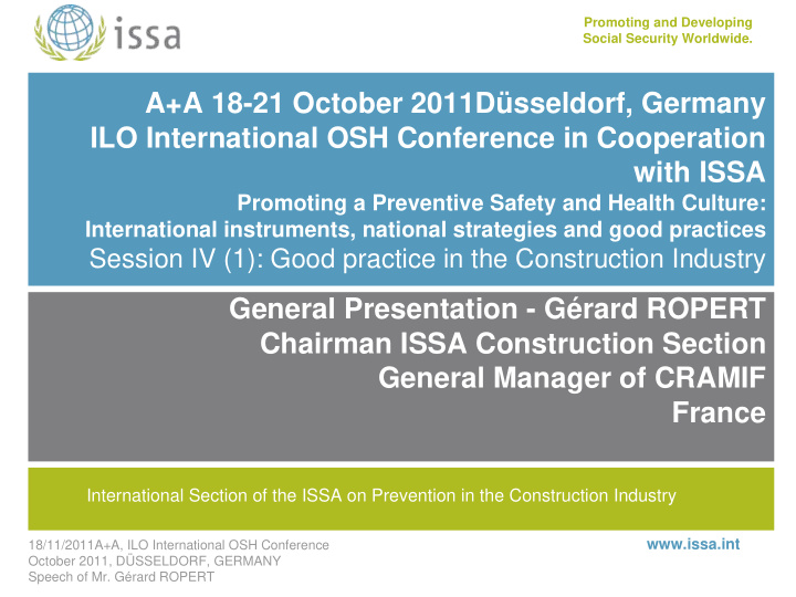 a a 18 21 october 2011d sseldorf germany ilo