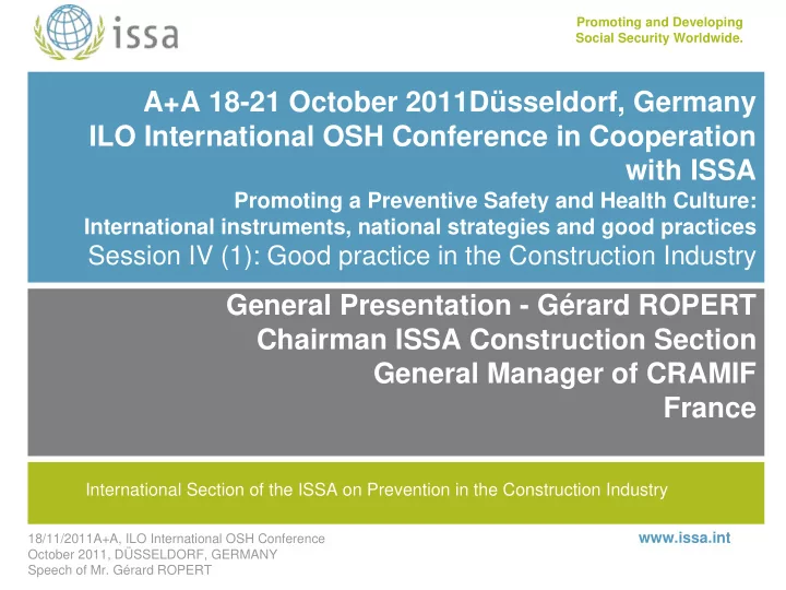 a a 18 21 october 2011d sseldorf germany ilo