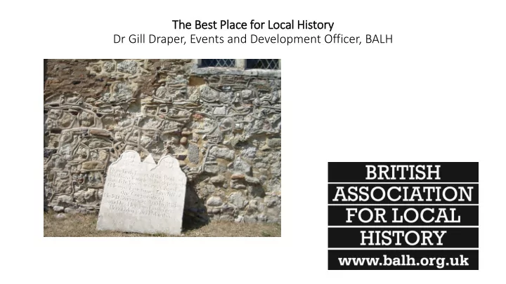 dr gill draper events and development officer balh