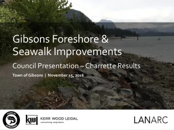 Gibsons Foreshore &amp;  Seawalk Improvements  Council Presentation  Charrette Results  Town of