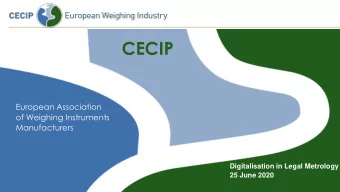 CECIP  European Association  of Weighing Instruments  Manufacturers  Digitalisation in Legal