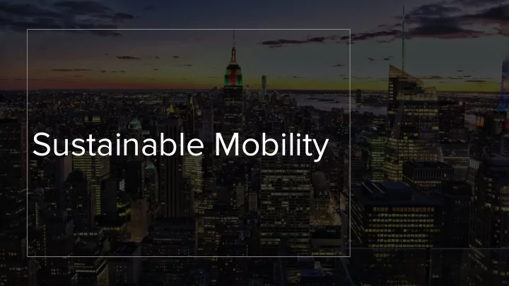 sustainable mobility