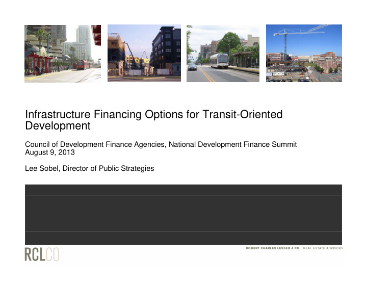 infrastructure financing options for transit oriented