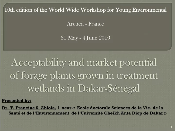 10th edition of the world wide workshop for young