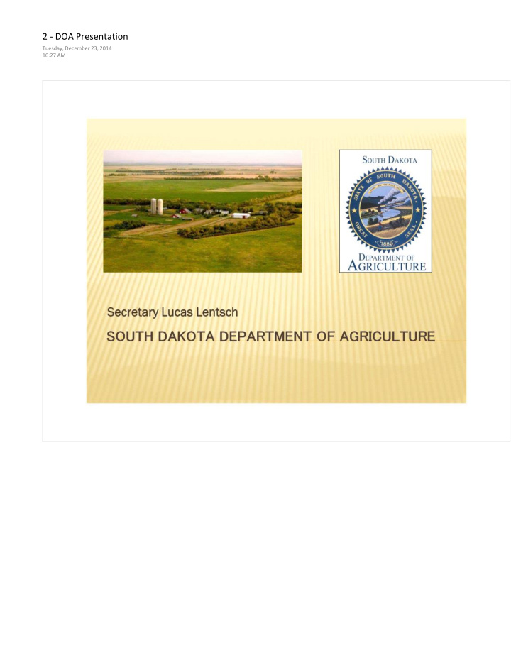 soutl1 dakota department of agriculture