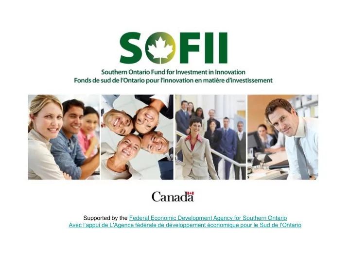 supported by the federal economic development agency for