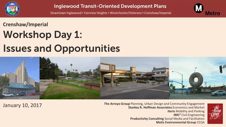 workshop day 1 issues and opportunities