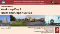 workshop day 1 issues and opportunities