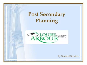 Post Secondary  Planning  By Student Services  Overview  Post Secondary Options  Researching