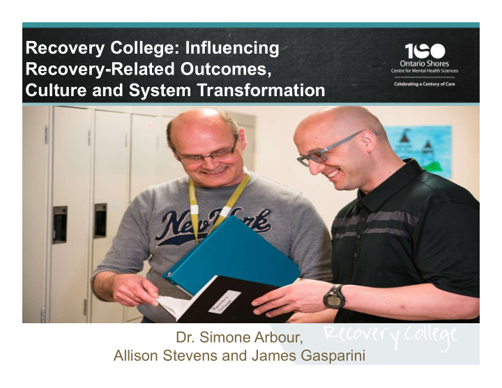 recovery college influencing recovery related outcomes