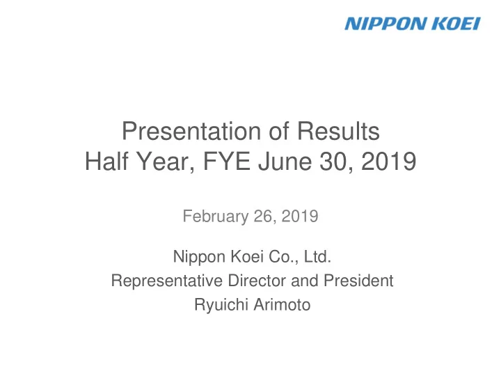 half year fye june 30 2019