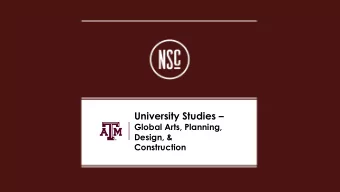 University Studies   Global Arts, Planning,  Design, &amp;  Construction  Introductions!  Howdy!