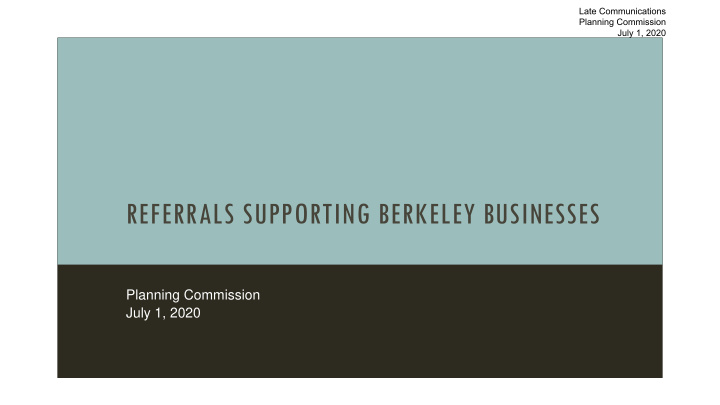 referrals supporting berkeley businesses