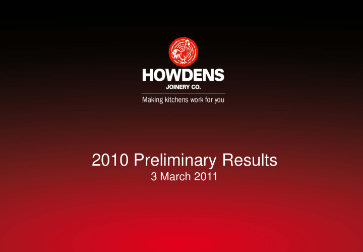 2010 preliminary results