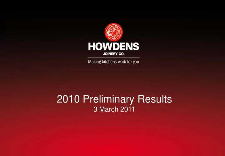 2010 preliminary results