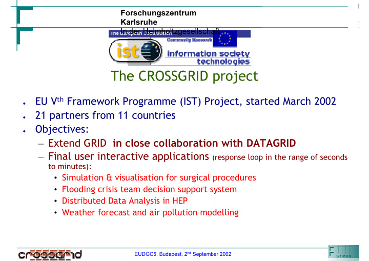 the crossgrid project