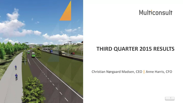 third quarter 2015 results