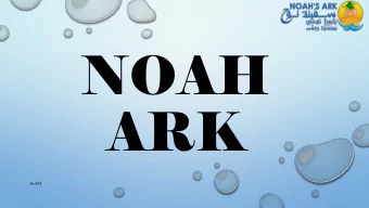 NOAH  ARK  By RiTS  WHO / WHY / WHAT  Innovation - 35 Projects  Iraqi Problems: