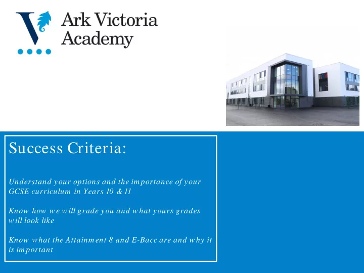 success criteria
