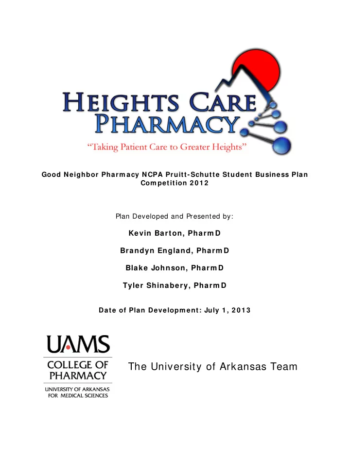 the university of arkansas team executive sum m ary