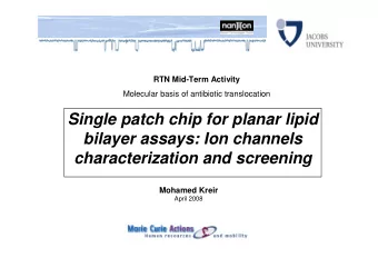 Single patch chip for planar lipid  bilayer assays: Ion channels  characterization and screening