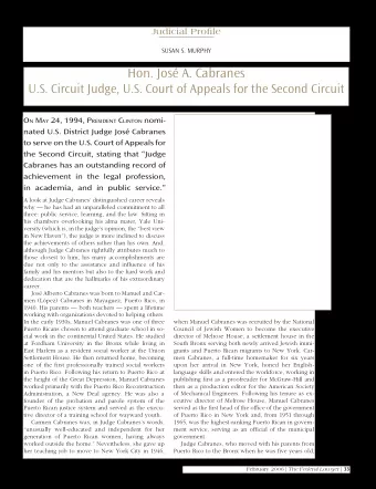 Hon. Jos A. Cabranes  U.S. Circuit Judge, U.S. Court of Appeals for the Second Circuit O N M AY