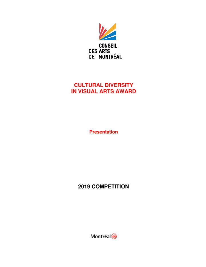 cultural diversity in visual arts award