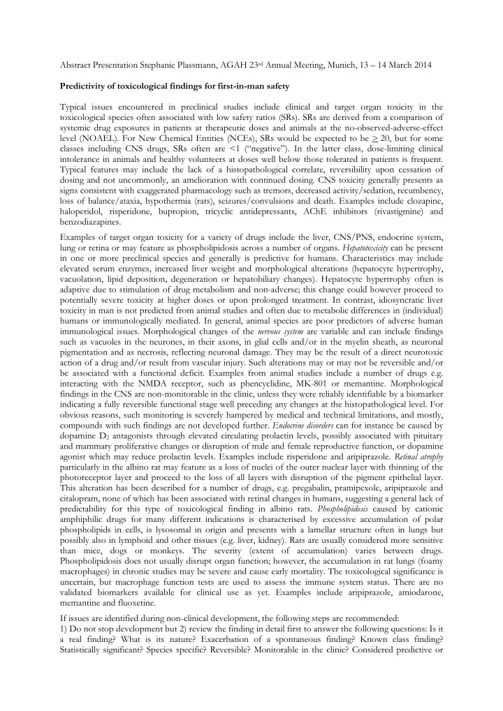 abstract presentation stephanie plassmann agah 23 rd