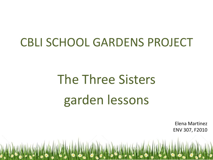 the three sisters garden lessons
