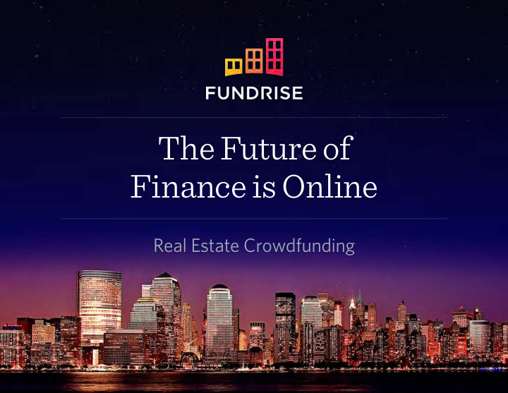 the future of finance is online