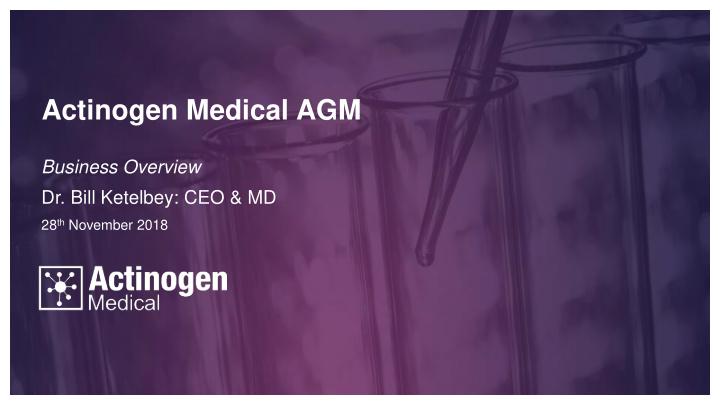 actinogen medical agm