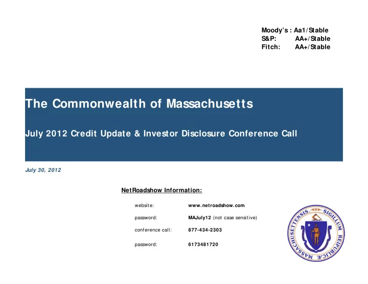 the commonwealth of massachusetts