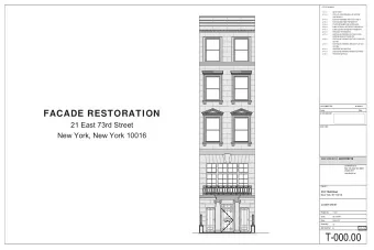 T-000.00  21 EAST 73RD STREET  21 EAST 73RD STREET  AREA OF WORK  A  NORTH  B  LPC SUBMITTAL