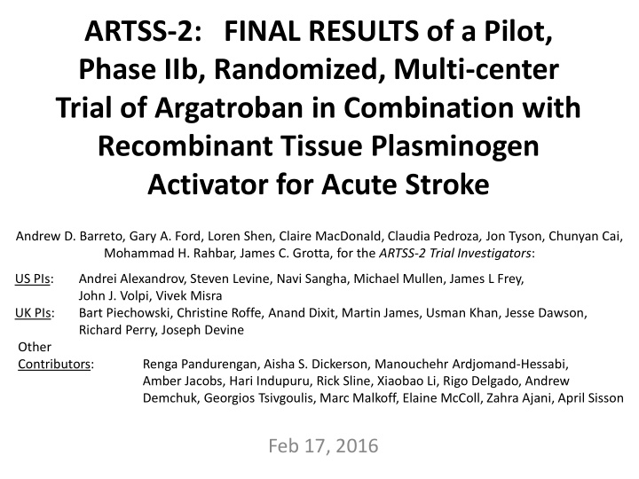 trial of argatroban in combination with